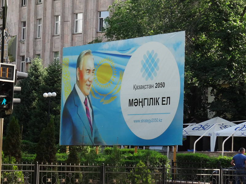 Billboard of Nursultan Nazarbayev in Kazakhstan.