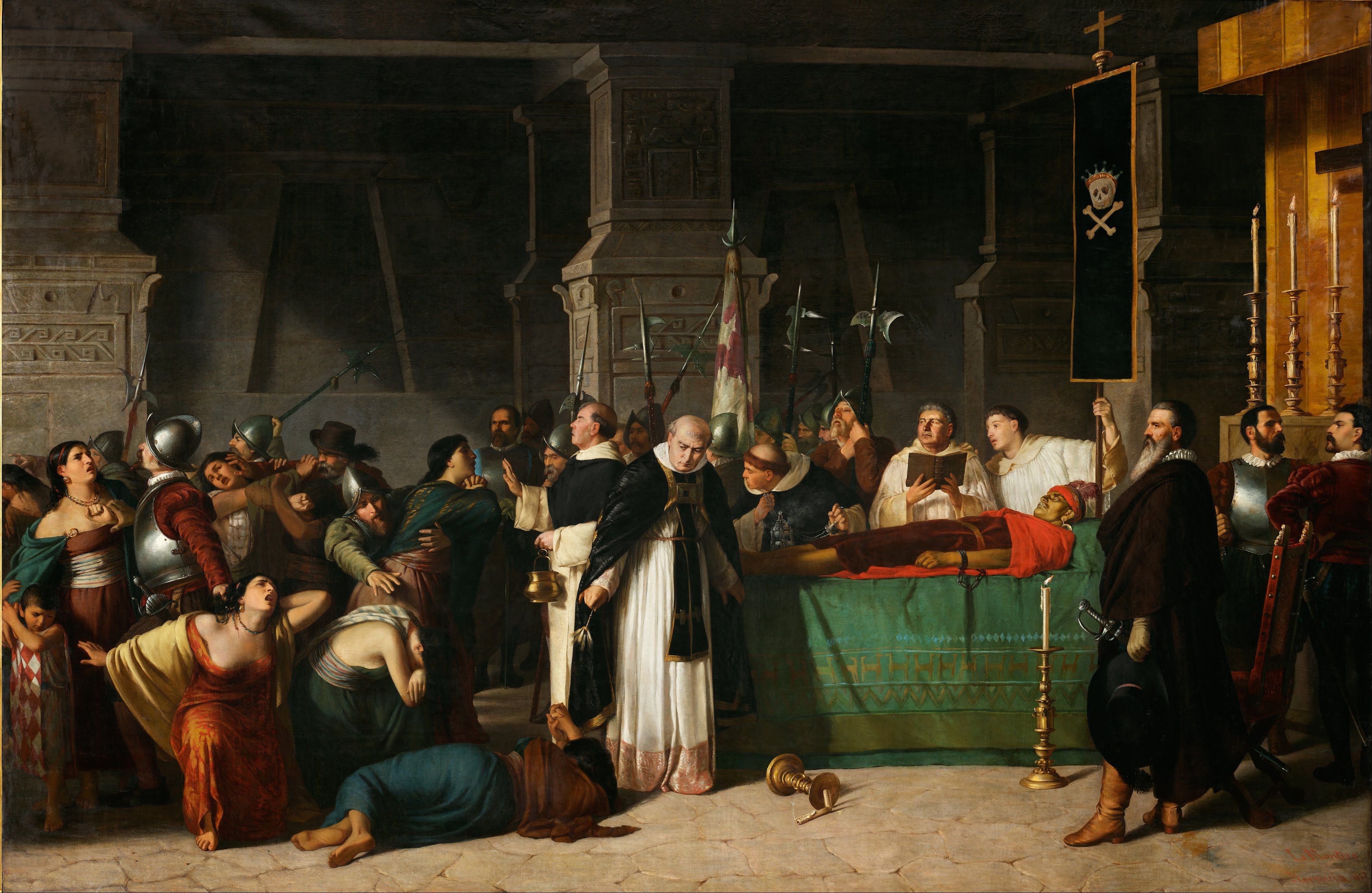 Luis Montero, The Funeral of Inca Atahualpa (1867). Oil on Canvas. One of the most influential works in the history of nineteenth-century Latin American art. The painting was looted by the Chilean military forces and returned after the peace treaty. 