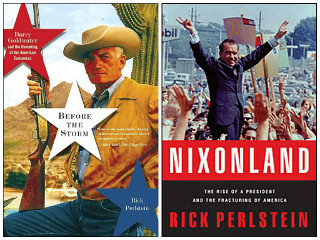 Cover of Before the Storm (left) and Nixonland (right) both by Rick Perlstein.