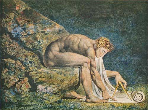 Newton is depicted here as a “divine geometer” in a painting by William Blake.