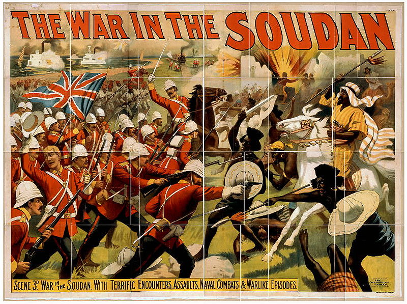 An 1897 lithograph depicting the Mahdist War (1881-1899)