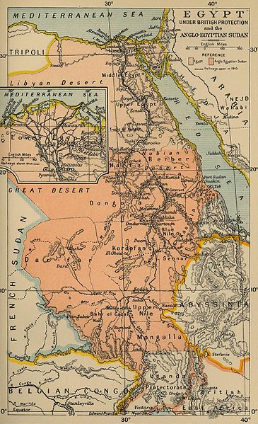 A map of Anglo-Egyptian Sudan.