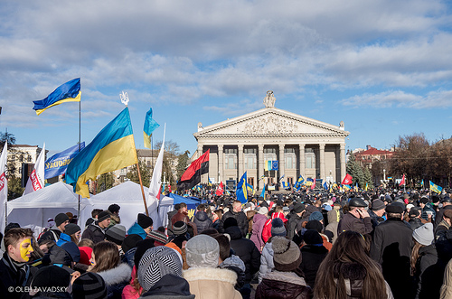 Anti-government protesters in Kiev.
