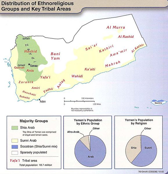 A map and graphs showing the distribution of religious and ethnic groups as well as tribal areas.