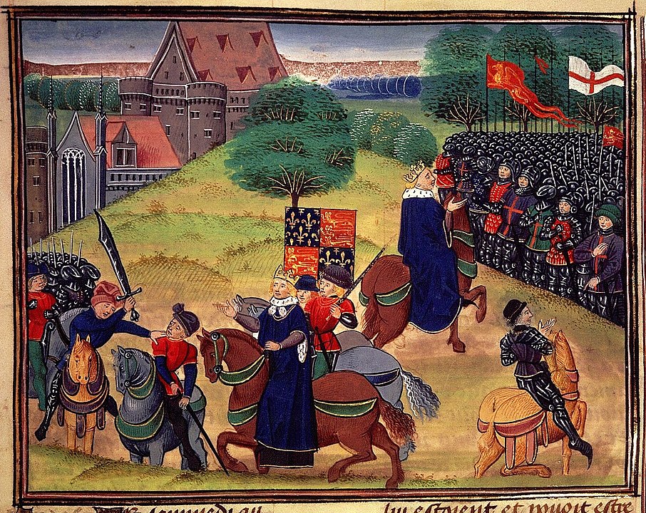 A depiction of the 1381 Peasant's Revolt in England