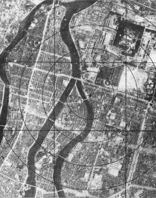 Aerial view of Hiroshima before the bombing