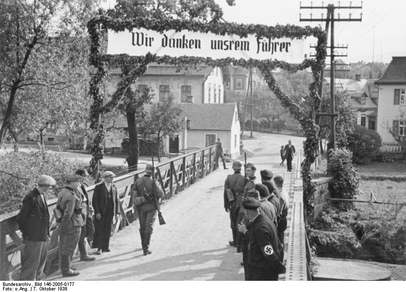 A photograph from the tumultuous German-Czech border in 1938.