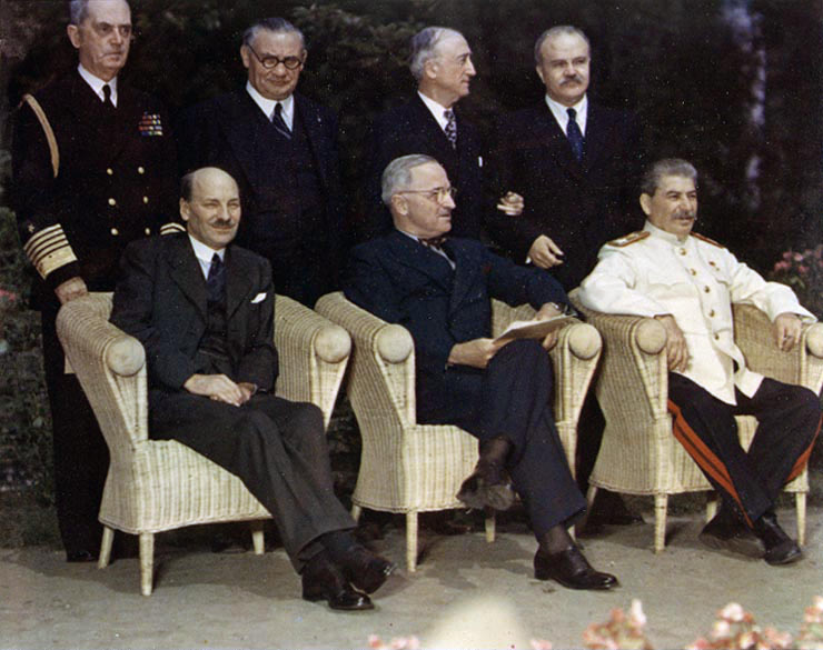 The New Big Three: Attlee (left) with Harry Truman and Joseph Stalin at the Potsdam Conference.