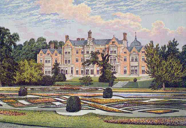 A drawing of Sandringham House in the 1880s.