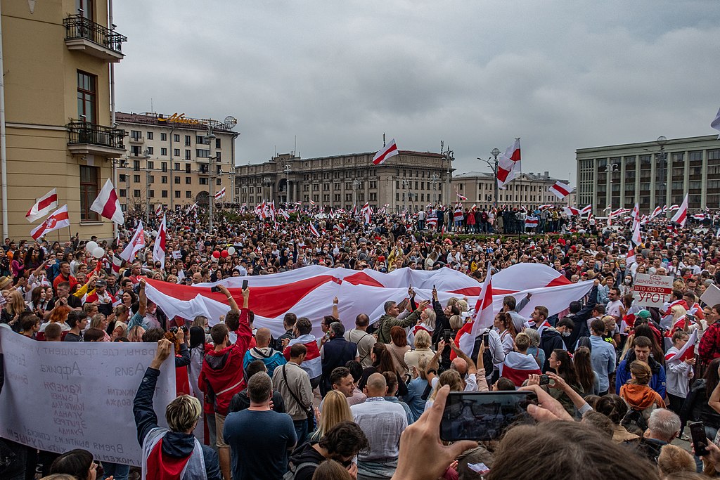 Protest rally against Lukashenko on August 23, 2020 in Minsk.