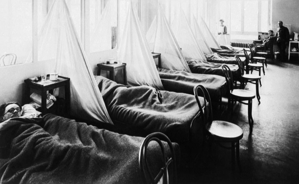 US Army Camp Hospital No. 45 Aix-Les-Bains, France, Influenza Ward No. 1. C. 1918.