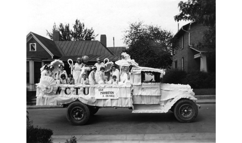 A parade float created in 1920 by WCTU members.
