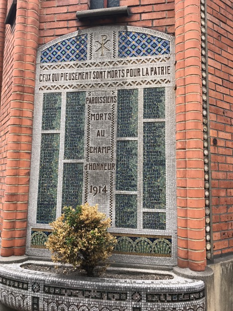 A mosaic on a church in Montmartre, Paris.
