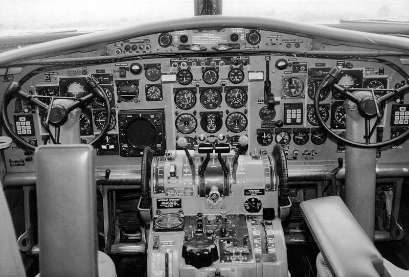 The interior of a Fokker F-27 in the 1960s.