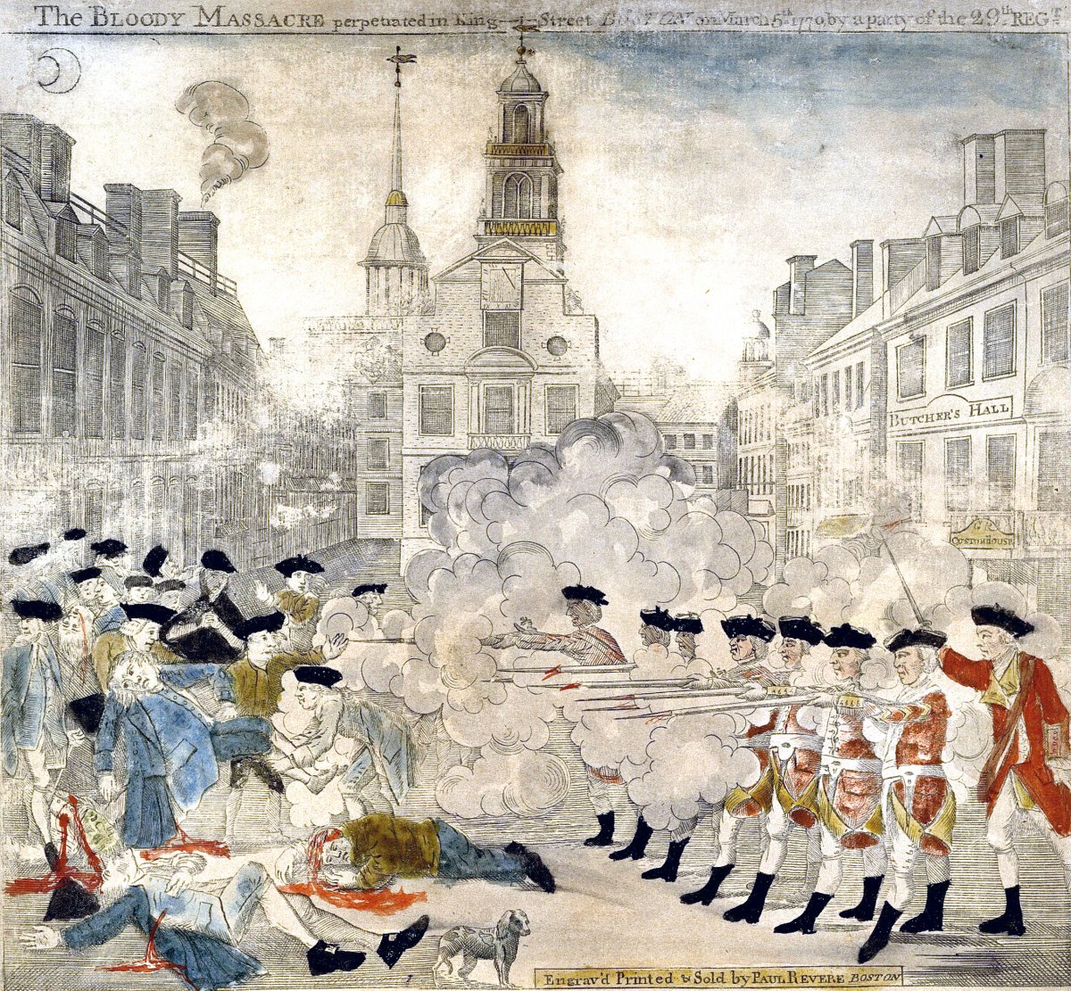 Paul Revere's famous 1770 illustration of the Boston Massacre.