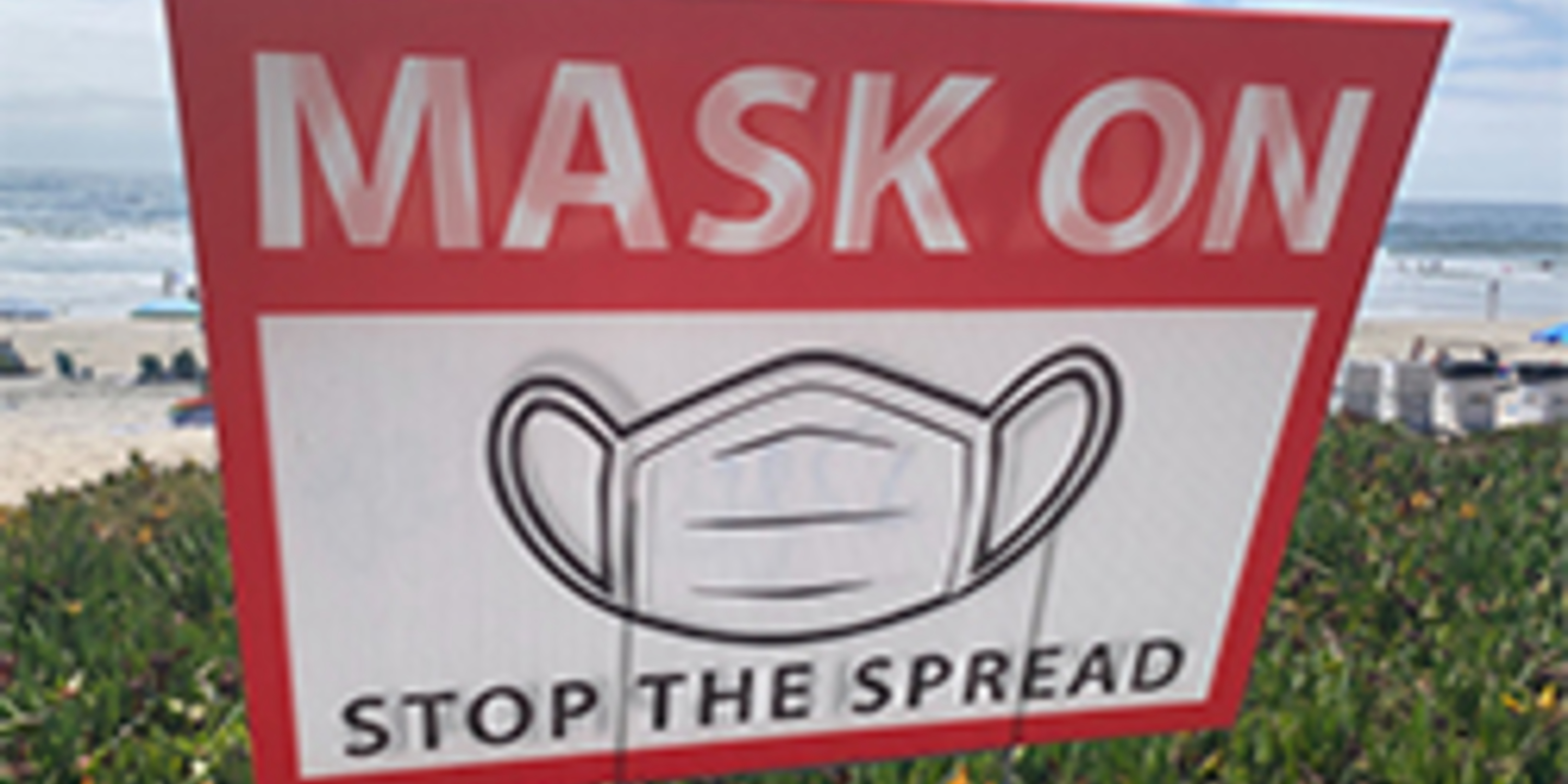 Sign Reading Mask On Stop the Spread