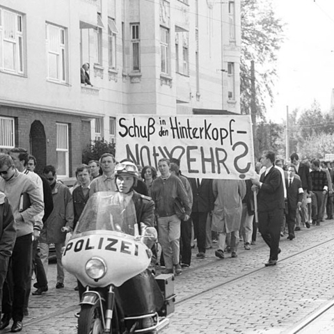 Students of Christian-Albrechts University protesting the death of Benno Ohnesorg.
