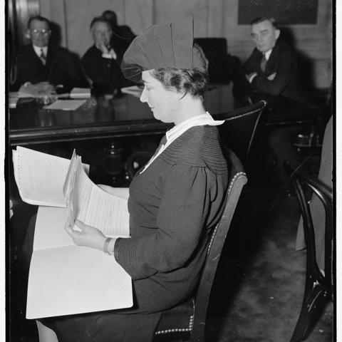Dorothy Straus, a New York attorney, testifying before the Senate Judiciary Committee in 1938.