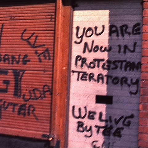 'You are now in Protestant Teratory' graffiti.