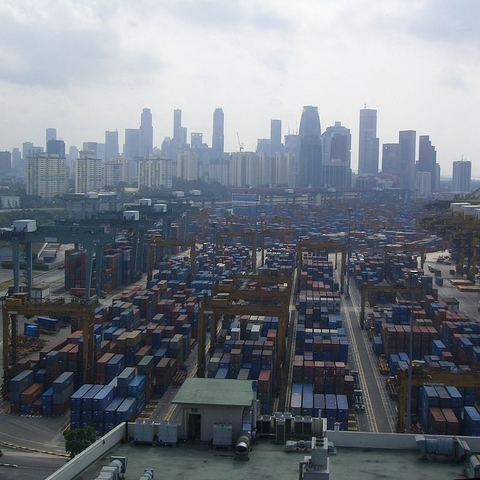 The Port of Singapore is one of the largest and busiest container ports in the world.