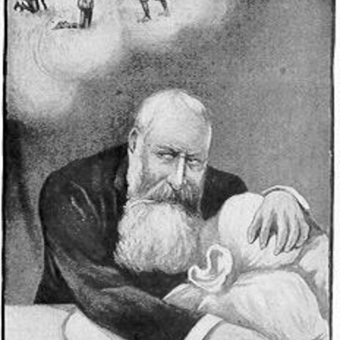 A 1905 caricature of King Leopold II with his earnings.