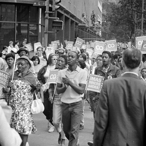 Demonstrators marching on behalf of the Poor People’s Campaign in Washington, D.C. in 1968.