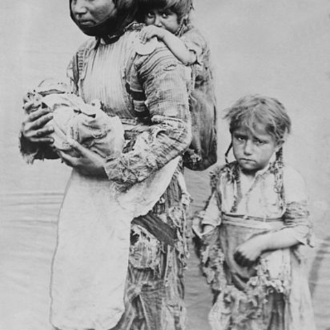 Widowed Armenian woman and her children.