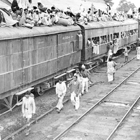 Special train for refugees leaving India for Pakistan in 1954.