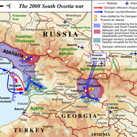 A map of the recent war in South Ossetia