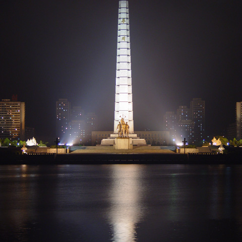 The Tower of Juche in Pyongyang.