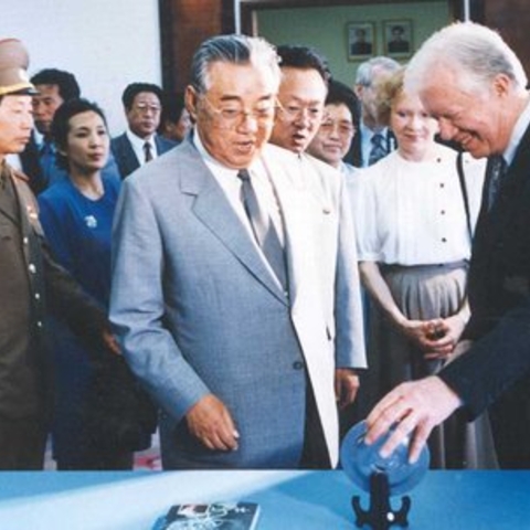 Former North Korean President Kim Il-sung with former U.S. President Jimmy Carter