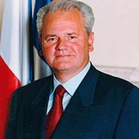 Embattled former President of Serbia and Federal Republic of Yugoslavia Slobodan Milosevic.  