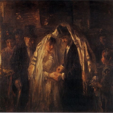 A Jozef Israels painting depicting a Jewish Wedding (1903) 