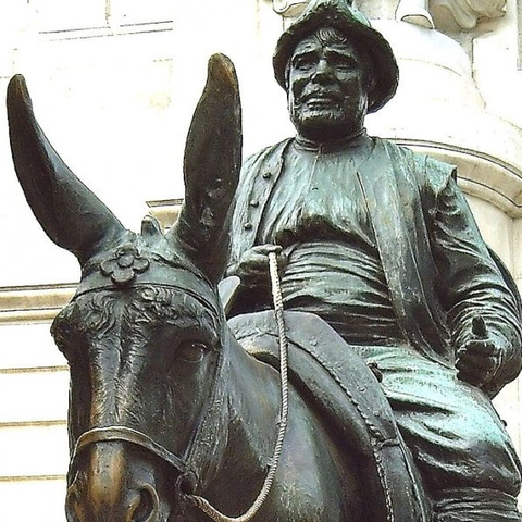 Statue of Sancho Panza in Madrid, Spain