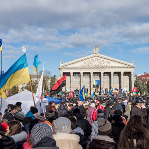 Anti-government protesters in Kiev