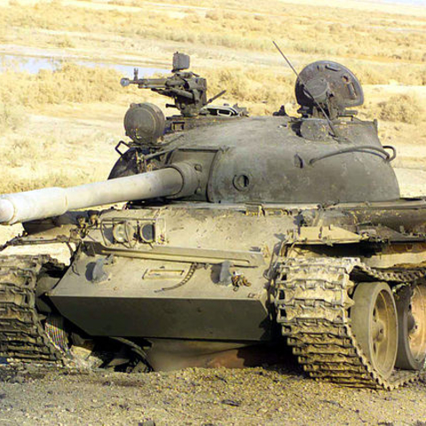 A tank destroyed during Operation Iraqi Freedom 