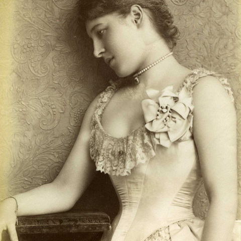 Courtesans such as Lilly Langtry (in this 1885 photograph) are claimed to have started utilizing underwear as tool of seduction.