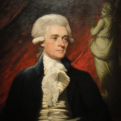 Mather Brown's portrait of Thomas Jefferson.