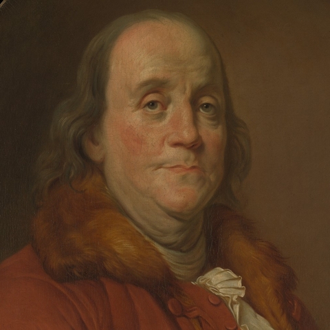 Portrait of Benjamin Franklin by Joseph-Siffred Duplessis.