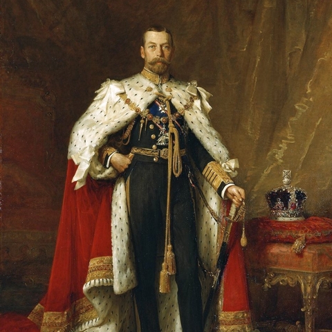 1911 portrait of King George V, ruler of the British Empire.