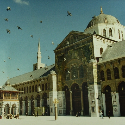 The Umayyad Mosque in Damascus, which was constructed by the Umayyads in the 8th century.