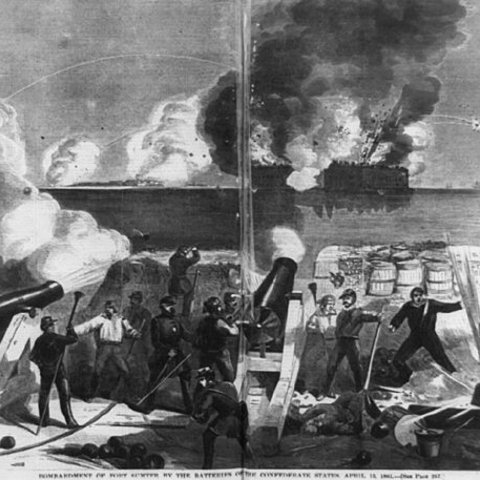“Bombardment of Fort Sumter by the batteries of the Confederate states,” 1861.