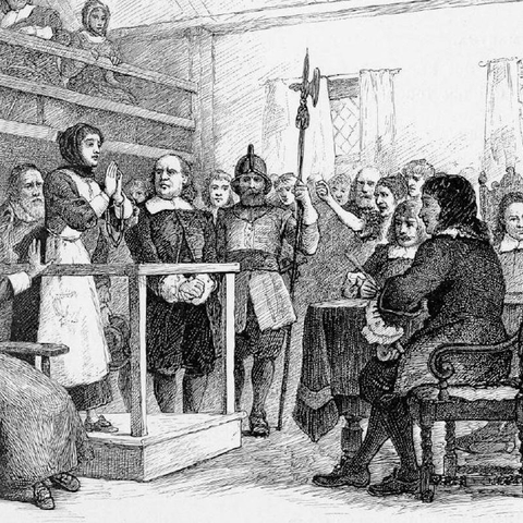 a woman on trial for being suspected as a witch