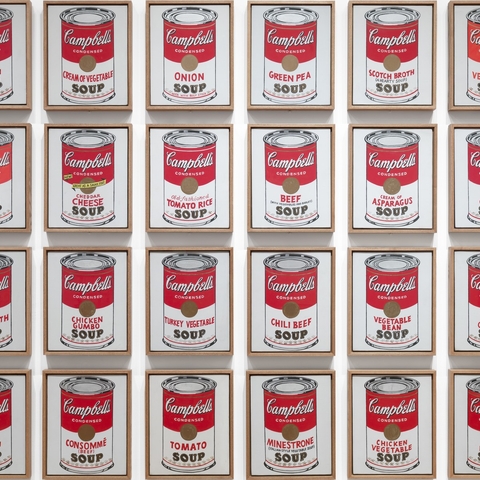 artwork, 32 Campbell's Soup Cans by Andy Warhol