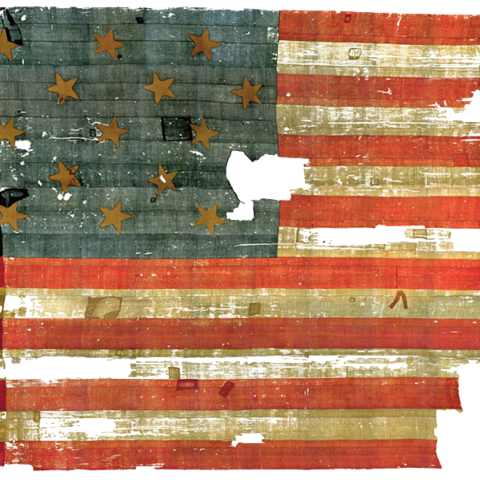 The original Star-Spangled Banner is on view at the National Museum of American History in Washington, DC.