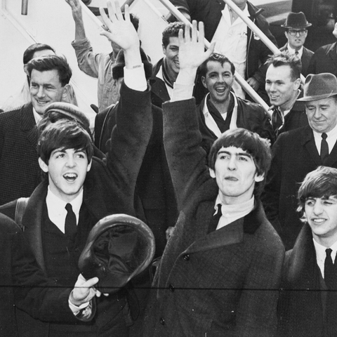 The Beatles, upon their arrival at Kennedy International Airport in New York City on February 7,1964.