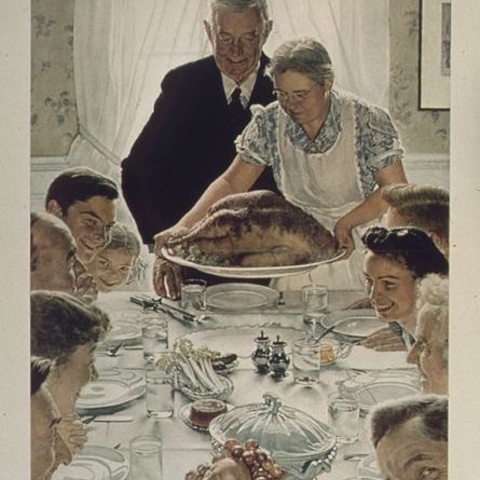 Norman Rockwell’s 1943 depiction of freedom from want.