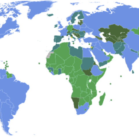 A map of UN member states by the date they joined.