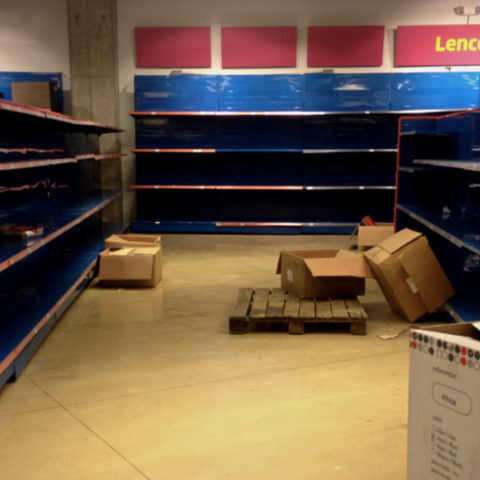 Many stores like this one in 2013 had empty shelves.