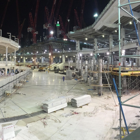 Construction around the Grand Mosque in Mecca.